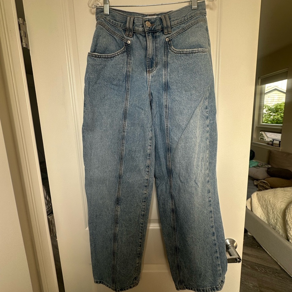 Garage Blue Straight Leg Jeans